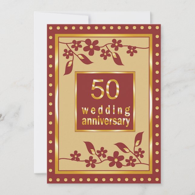 Convite de Bodas de Ouro 50 Anos de Casamento (Frente)