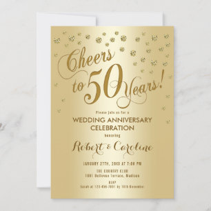 Convite de Bodas de Ouro de 50 Anos de Casamento e