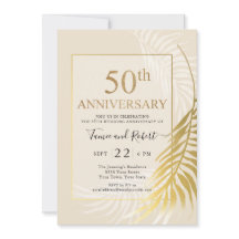 Convite de Bodas de Ouro Elegante Dourado Branco 5