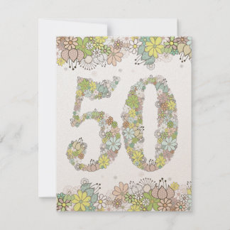 Convite de Bodas de Ouro Florais de 50 Anos