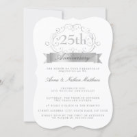 Convite de Bodas de Prata 25º Aniversário