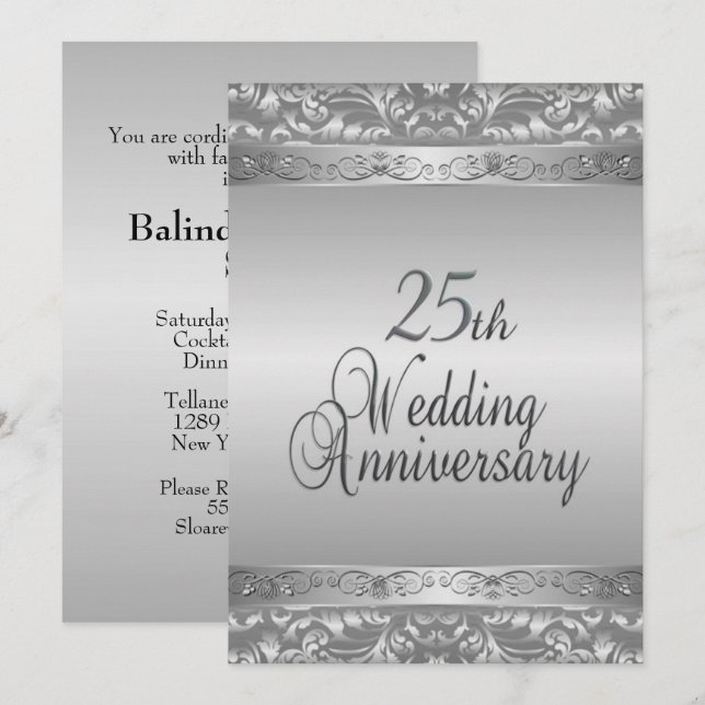 Convite de Bodas de Prata 25 Anos (Frente/Verso)