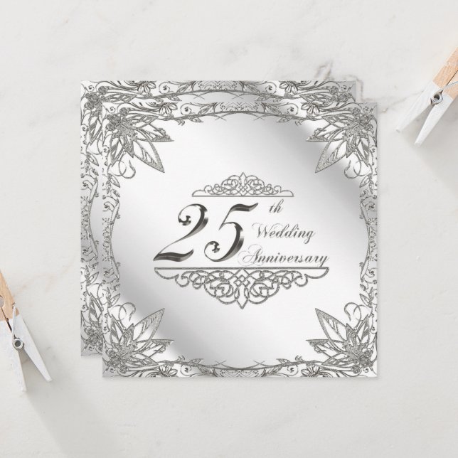 Convite de Bodas de Prata de 25 Anos (Frente/Verso In Situ)