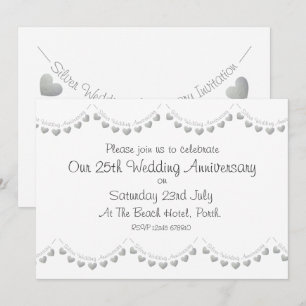 Convite de Bodas de Prata do 25º Aniversário de Ca