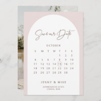 Convite de Boho Arch Calendar Save the Date