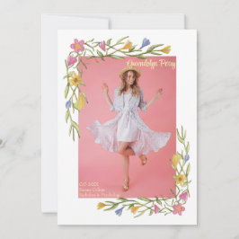 Convite de Boho Floral para Festa de Formatura da 