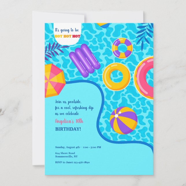 Convite de Boias para Piscina (Frente)