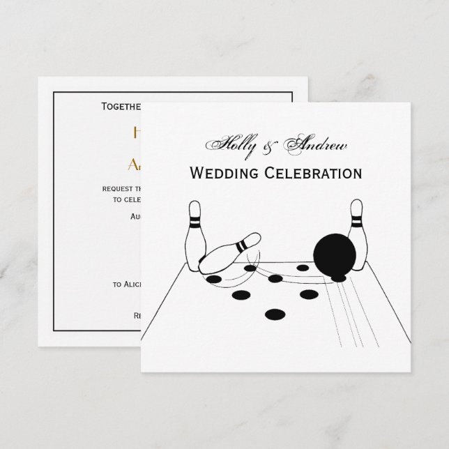 Convite de Bola de Boliche e Pinos Esportivos (Frente/Verso)