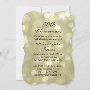 Convite de Bolhas de Champanhe para Bodas de Ouro