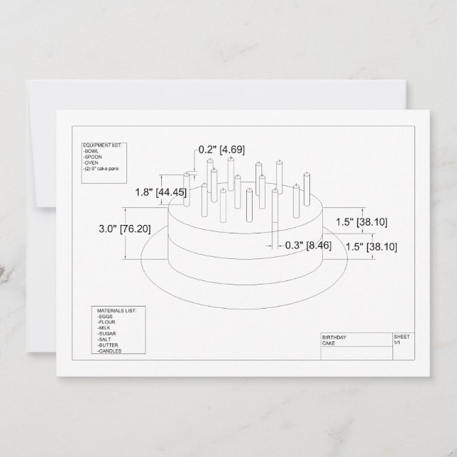 Convite De Bolo De Aniversário Do engenheiro (Frente)