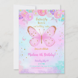 Convite de Borboleta de Aquarela