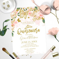 Convite de Borboleta Quinceanera Redação em Inglês