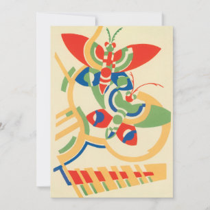Convite de Borboletas de Jardim Art Déco Antigo