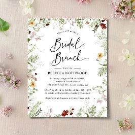 Convite de Bridal Bridal de Flores Selvagens Verde