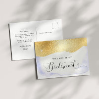 Convite de Bridesmaid de Folha Azul Transparente
