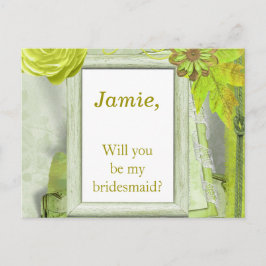 Convite de Bridesmaid Verde Amarelo