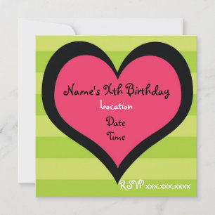 Convite de Brithday Sassy Heart