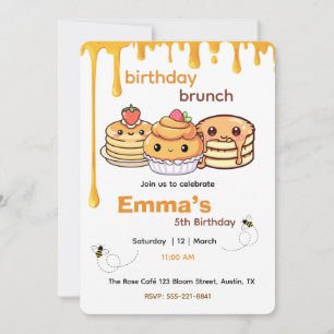 Convite de Brunch de Aniversário de Crianças   Con