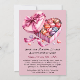 Convite de Brunch de Macaron Romântico