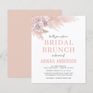 Convite de Brunch de Noiva Boho Pampas Grama com O