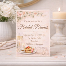 Convite de Brunch de Noiva com Champanhe