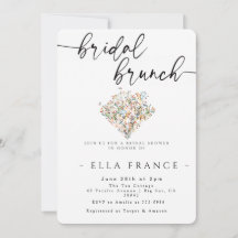 Convite de Brunch de Noiva Minimalista Elegante