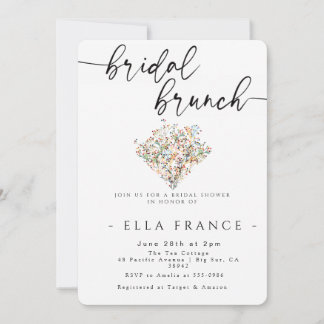 Convite de Brunch de Noiva Minimalista Elegante