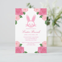 Convite de Brunch de Páscoa com Coelhinho Floral R