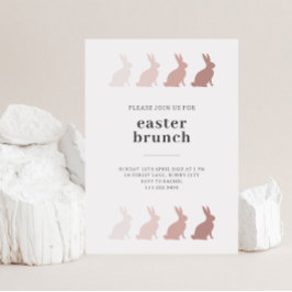 Convite de Brunch de Páscoa do Coelho Minimalista
