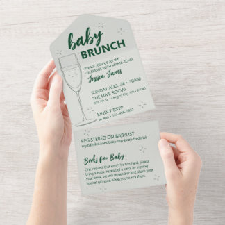 Convite de Brunch do Bebê Verde - Desprenda para L