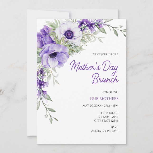 Convite de Brunch do Dia das Mães (Frente)