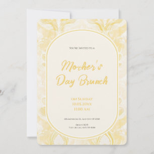 convite de brunch do dia das mães amarelo manteiga