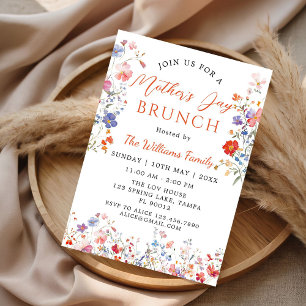 Convite de Brunch do Dia das Mães com Flor Silvest