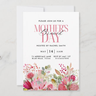 Convite de Brunch do Dia das Mães com Florais em A