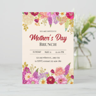 Convite de Brunch do Dia das Mães, Dia das Mães Fl