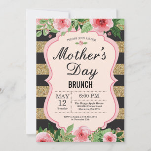Convite de Brunch do Dia das Mães em Aquarela Flor