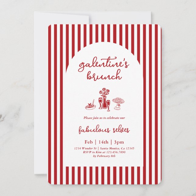 Convite de Brunch do Galentine’s (Frente)