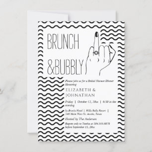 Convite de Brunch e Espumante com Letra Minimal