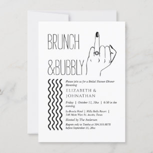 Convite de Brunch e Espumante com Texto Mínimo