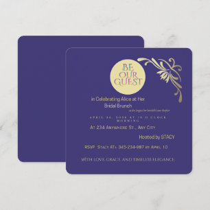 Convite de Brunch Nupcial de Luxo   Grou Elegante 
