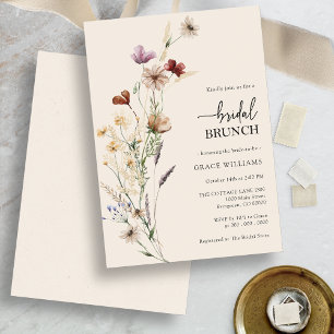 Convite de Brunch Nupcial Floral Boho Elegante