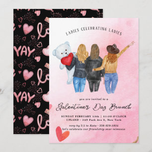 Convite de Brunch para o Dia de Galentine