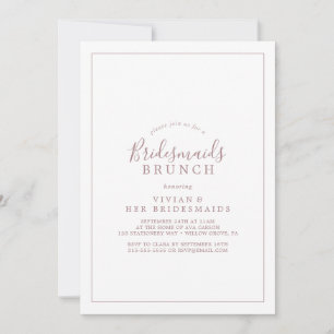 Convite de Brunch, Rosa Dourado de Bridesmaids min