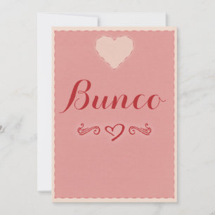 Convite de Bunco do coração dos namorados