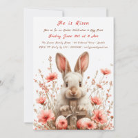 Convite de Caça aos Ovos de Páscoa "Ele Ressuscito