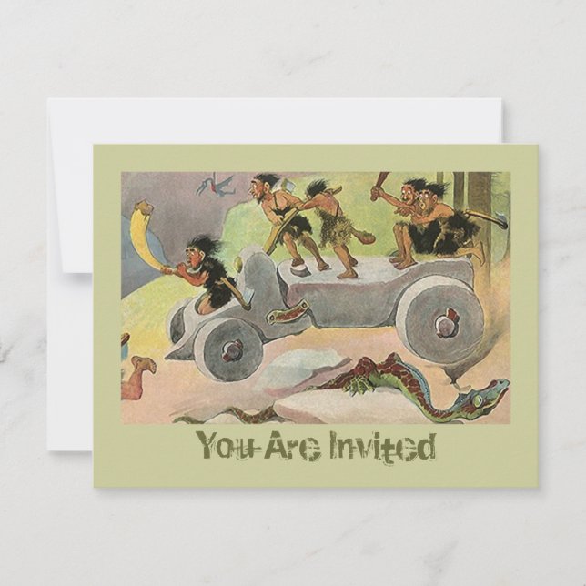 Convite de caça de férias de Cavemen Cavemen (Frente)