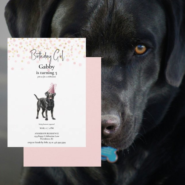 Convite de Cachorro Personalizado com Aquarela em  (Criador carregado)