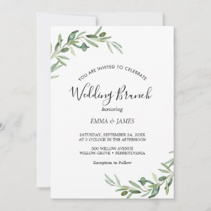 Convite de Café da Manhã de Casamento com Ramo de 