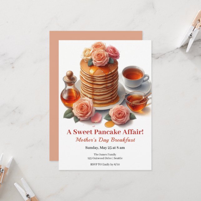 Convite de Café da Manhã do Dia das Mães – Panquec (Frente/Verso In Situ)