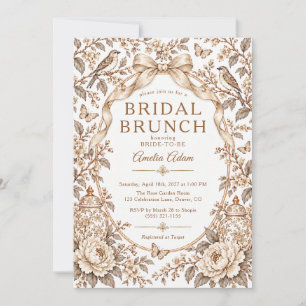 Convite de Café da Manhã Nupcial Elegante Chinoise
